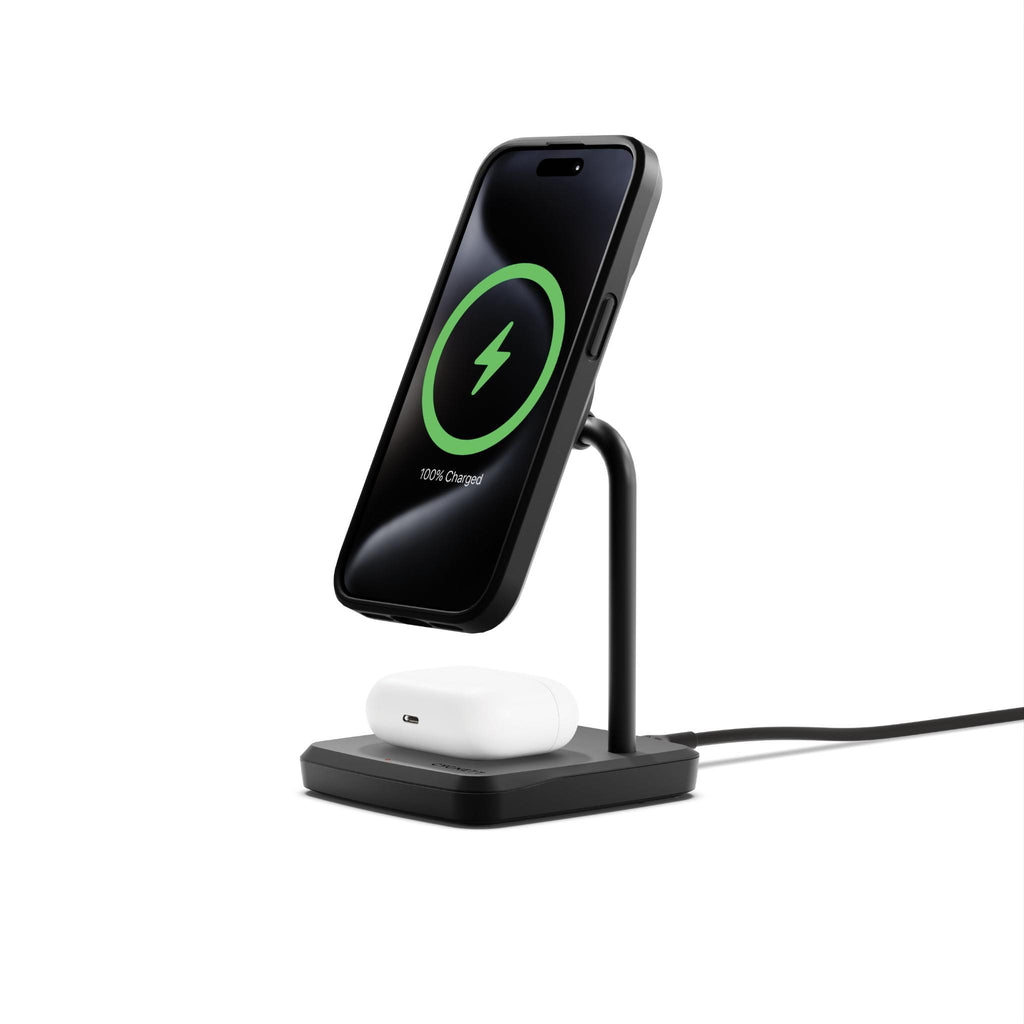 Cygnett Chargebase 2-in-1 Magnetic Wireless Charger (black) - Jb Hi-fi