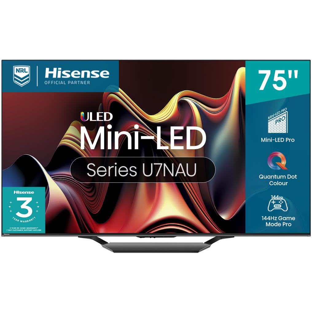 Hisense 75" U7NAU ULED Mini-LED 4K Smart TV [2024] - JB Hi-Fi