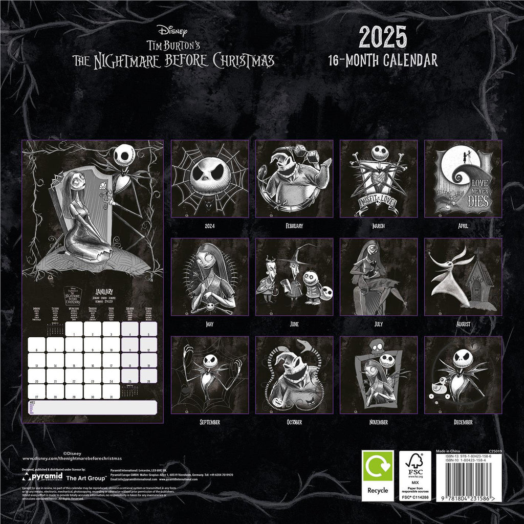 Nightmare Before Christmas, The 2025 Square Wall Calendar JB HiFi