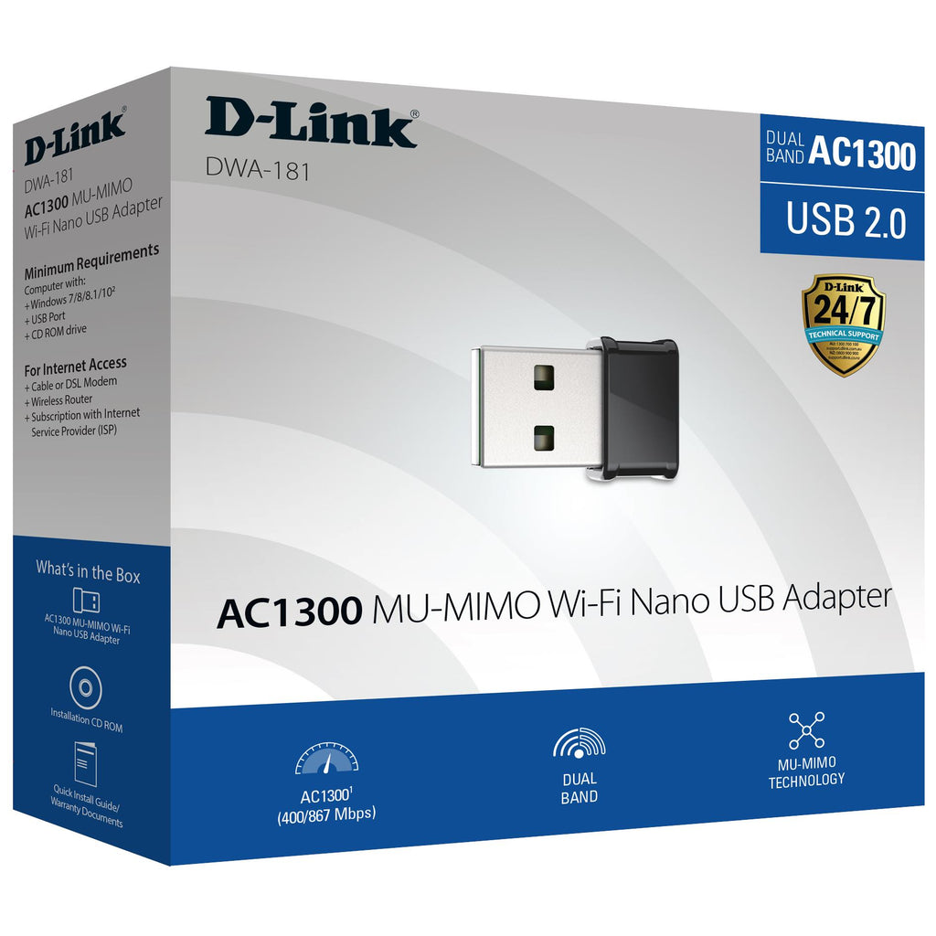 D Link DWA 181 Wireless AC1300 MU MIMO Nano USB Adapter JB Hi Fi