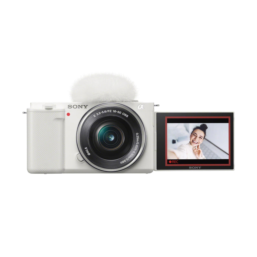 Sony ZV E10 Mirrorless Vlog Camera With 16 50mm Lens Kit White JB Hi Fi