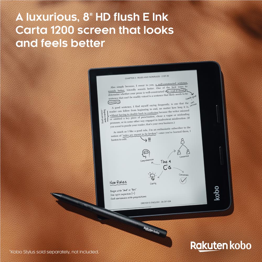Kobo Elipsa 2E | eReader | 10.3” Glare-Free Touchscreen with ComfortLight  PRO | Includes Kobo Stylus 2 | Adjustable Brightness | Wi-Fi | Carta E Ink