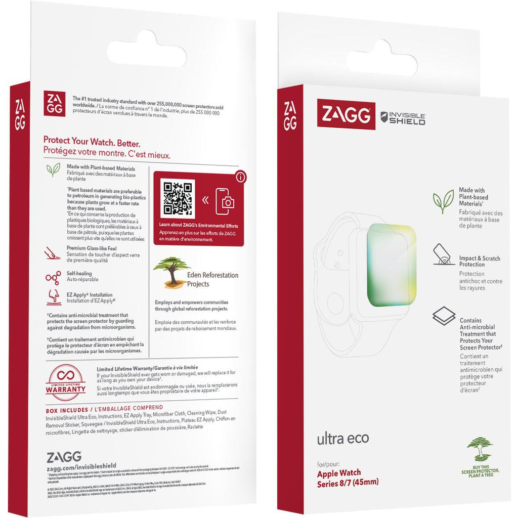 InvisibleShield Ultra Clear Apple Watch Series 8/7 (Case Friendly) - ZAGG