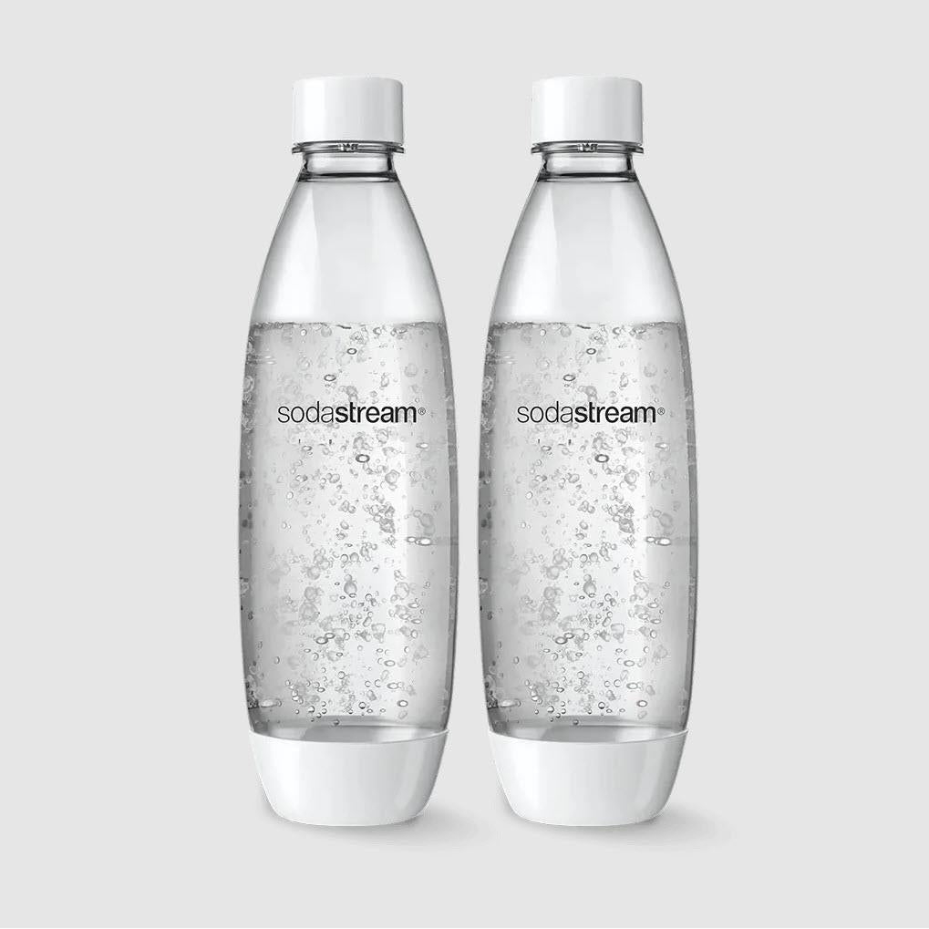 SodaStream Fuse 1 Litre Bottles Dishwasher Safe Twin-Pack (White 