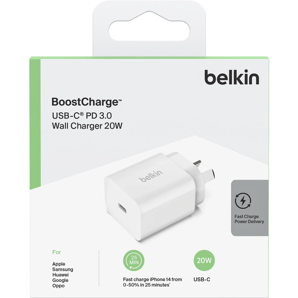 Belkin BoostCharge 20W USB-C PD3.0 Wall Charger - JB Hi-Fi