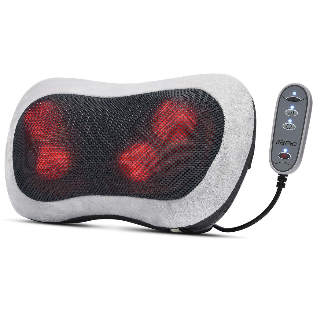 RENPHO Shiatsu Lower Back Neck Massage Pillow with Heat, 3-Speeds with Net  Cover