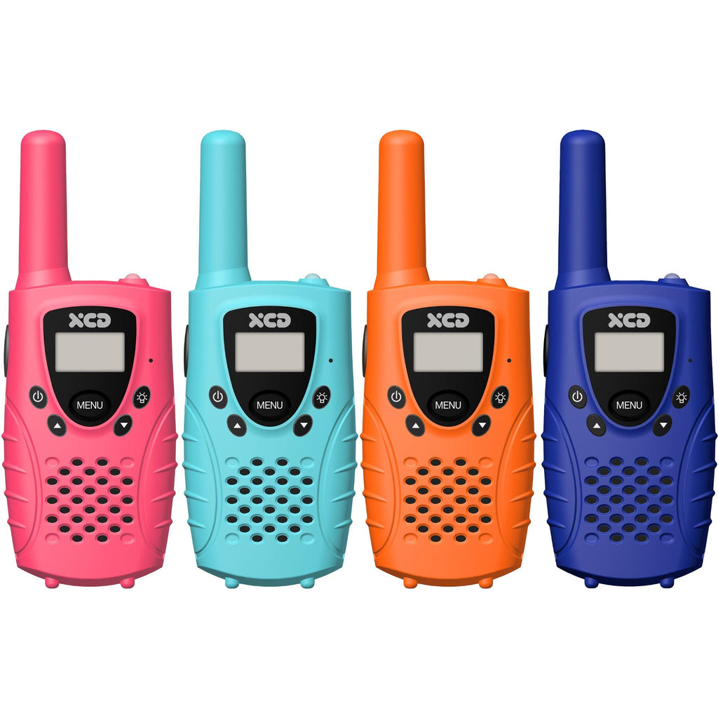 XCD 0.5W UHF CB Handheld Radio 4 Pack (Pink/Cyan/Orange/Blue) JB HiFi