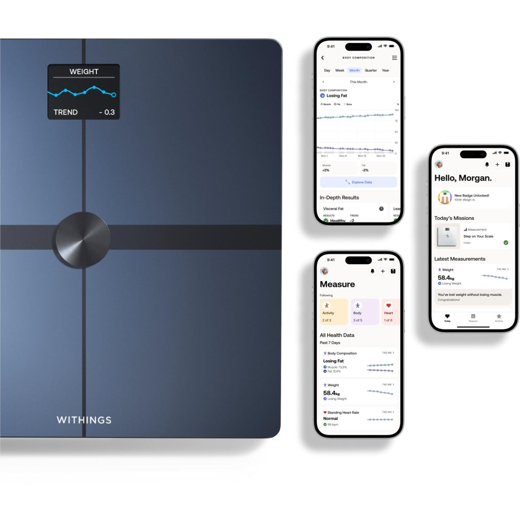 Withings Body+ - Digital Wi-Fi Smart Bathroom Scale in Black, 398