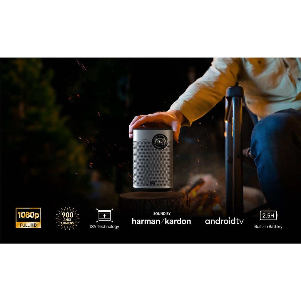 XGIMI Halo+ FHD Smart Portable Projector with Harman Kardon Speaker and  Android TV Silver WM03A - Best Buy