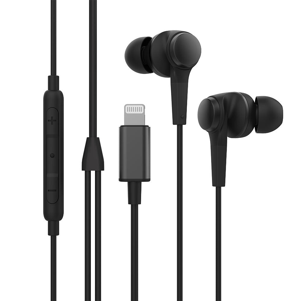 Rewyre MFI Certified Lightning Wired Earphones with Microphone and Vol ...