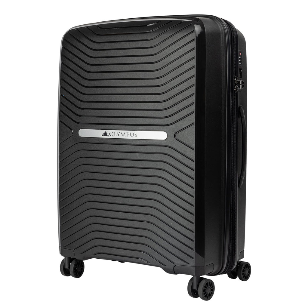 Olympus 3PC Astra Luggage Set Hard Shell Suitcase - Obsidian Black - JB ...