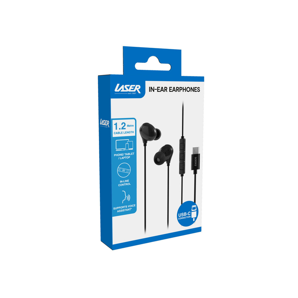 Laser Wired In-Ear Earphones with In-Line Controls (Black) - JB Hi-Fi