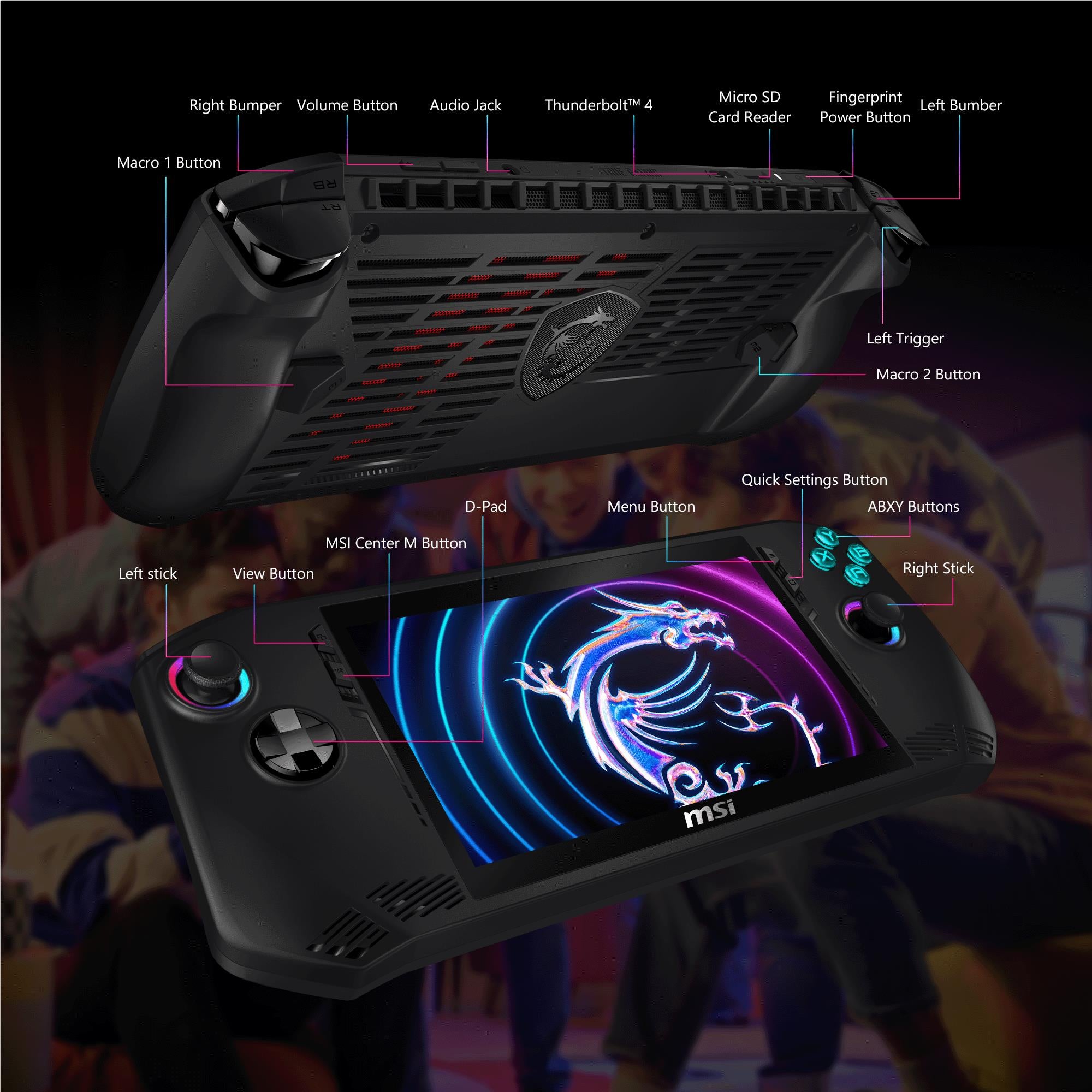 MSI Claw A1M Handheld Gaming Console Device - Core Ultra 7 (1TB SSD)