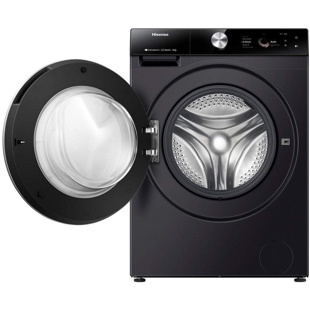 Hisense HWFS1214PB 12kg Series 9 Front Loader Washer (Charcoal Black ...