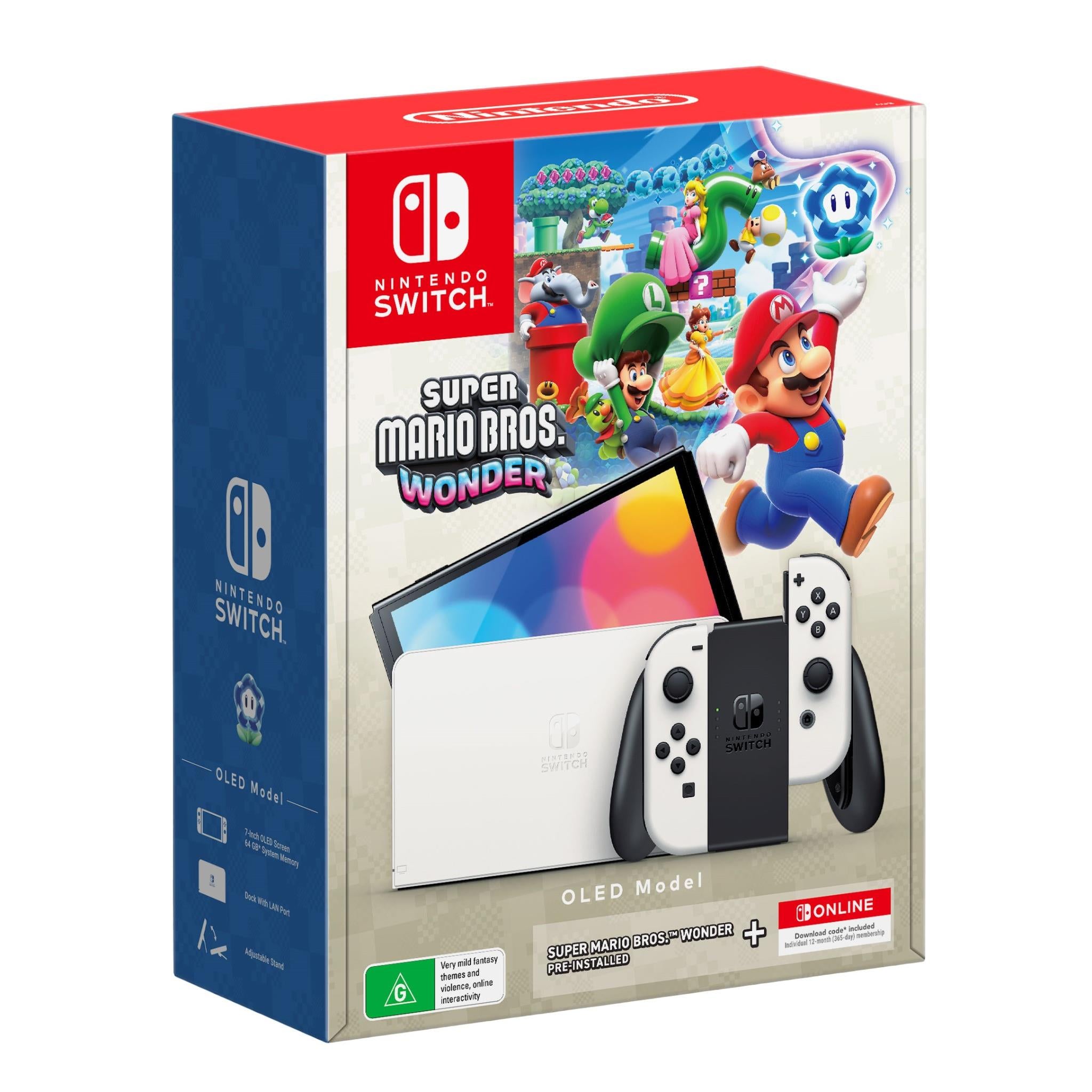 Nintendo Switch OLED Model White Super Mario Bros. Wonder + NSO 12 Months  Hardware Bundle - JB Hi-Fi