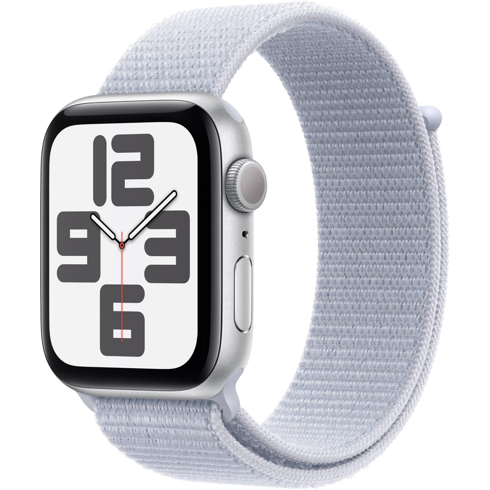 Apple Watch SE 44mm Silver Aluminium Case GPS Sport Loop (Blue Cloud)[2024]  - JB Hi-Fi