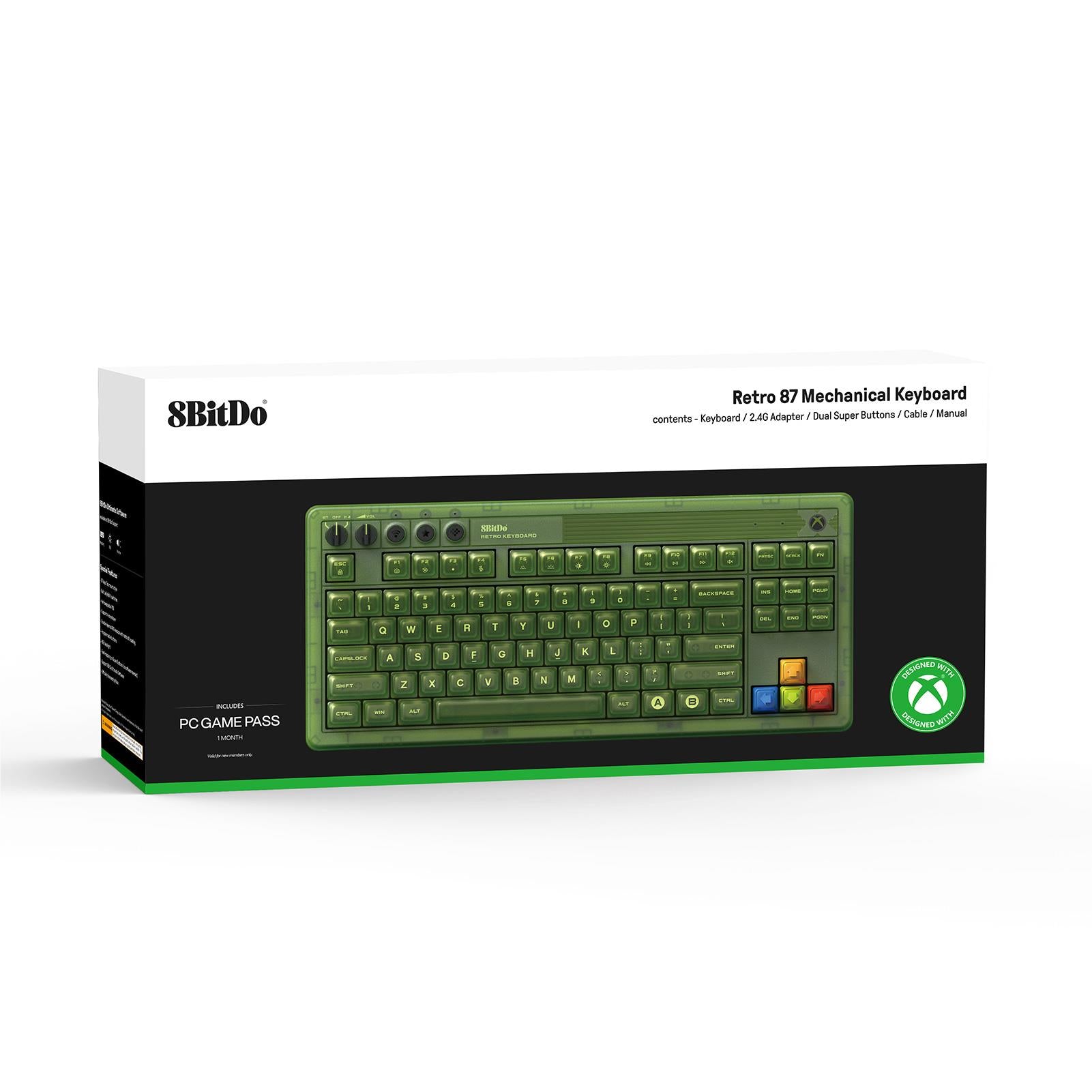 8Bitdo Retro 87 Mechanical Keyboard - Xbox Edition