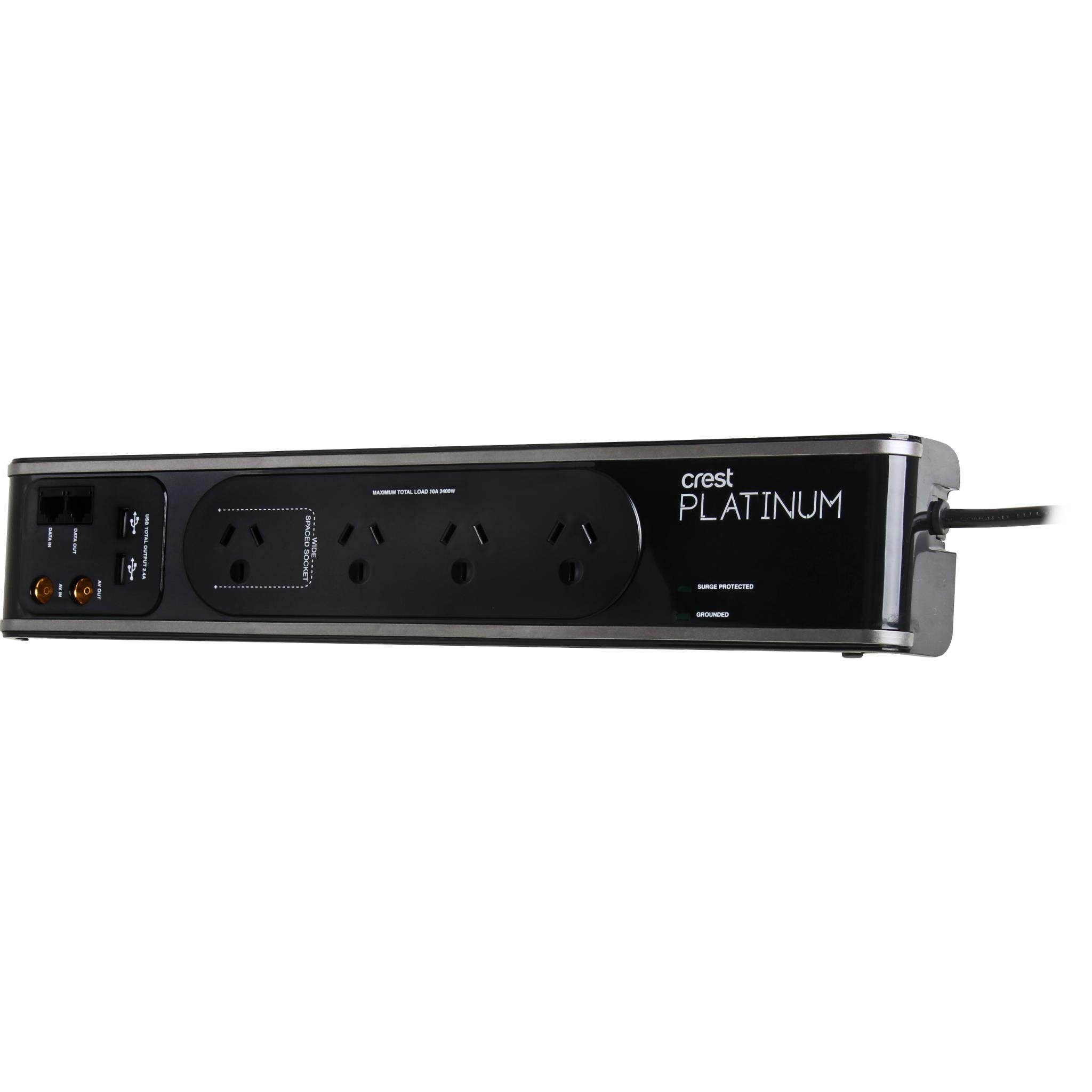 Crest Platinum 4 Socket Equipment Protector w/ TV & Data Protection Power Board