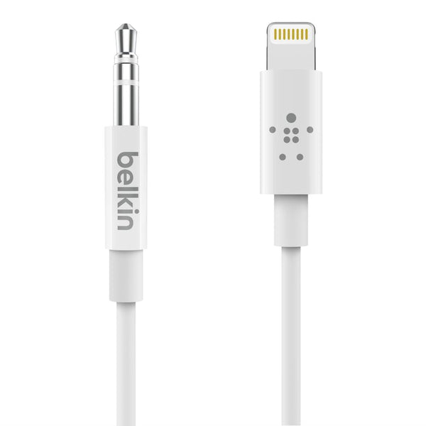 Belkin Lightning to Audio 3.5mm Cable 1.8m White JB Hi Fi