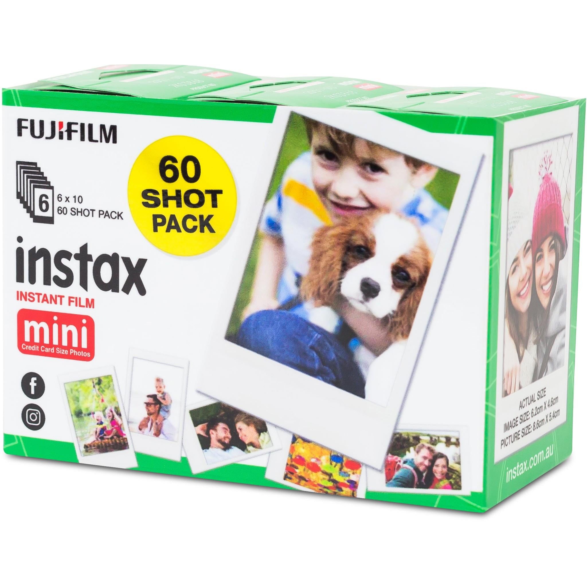  Fujifilm Instax Mini Instant Film (3 Twin Packs, 60 Total  Pictures) - International Version : Electronics