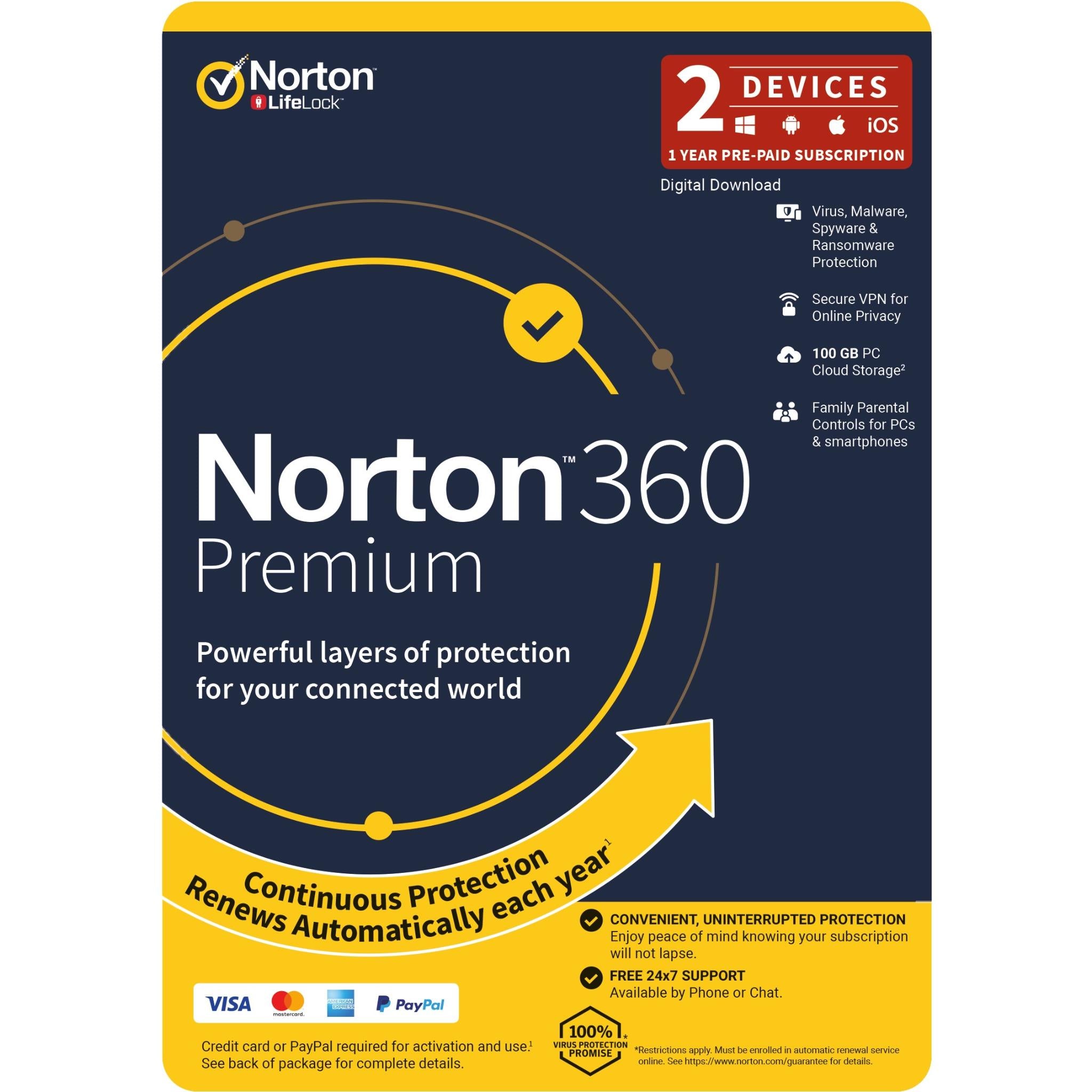 Norton 360 Premium (2-Device, 12-Month) [Digital Download] - JB Hi-Fi