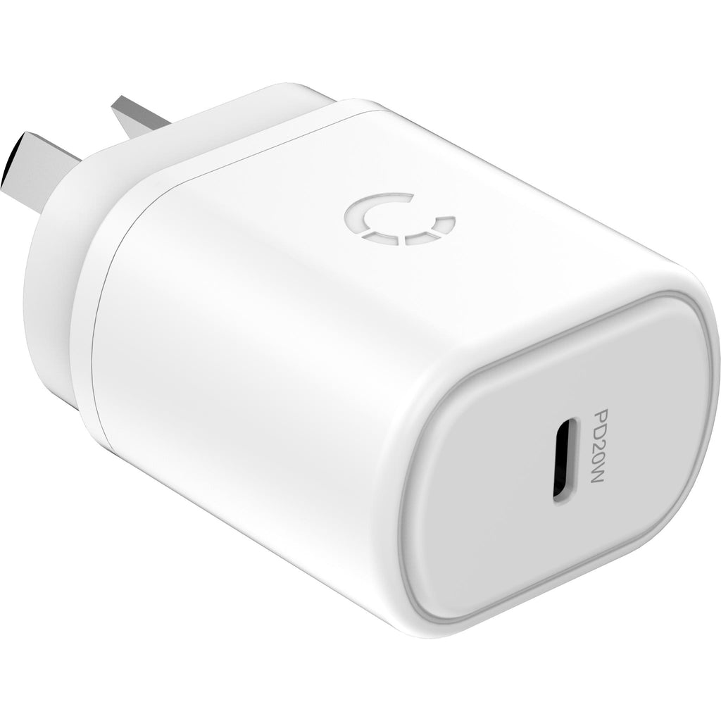 Cygnett PowerPlus 20W USB-C PD Wall Charger (White) - JB Hi-Fi