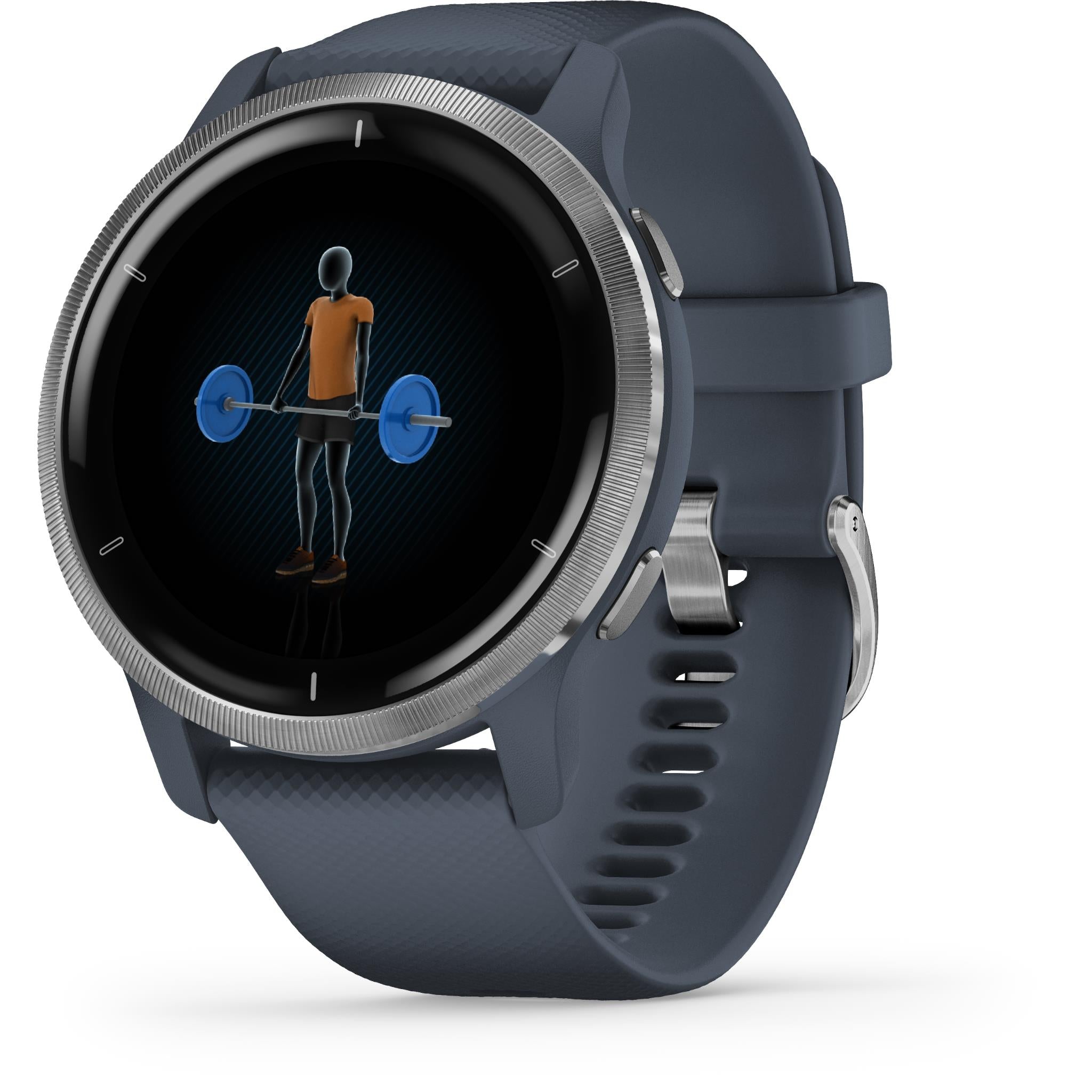  Garmin Venu: GPS Smartwatch with AMOLED Display, Music, Body  Battery Monitoring, Animated Workouts, Pulse Ox Sensor, Silver (Renewed) :  Electronics