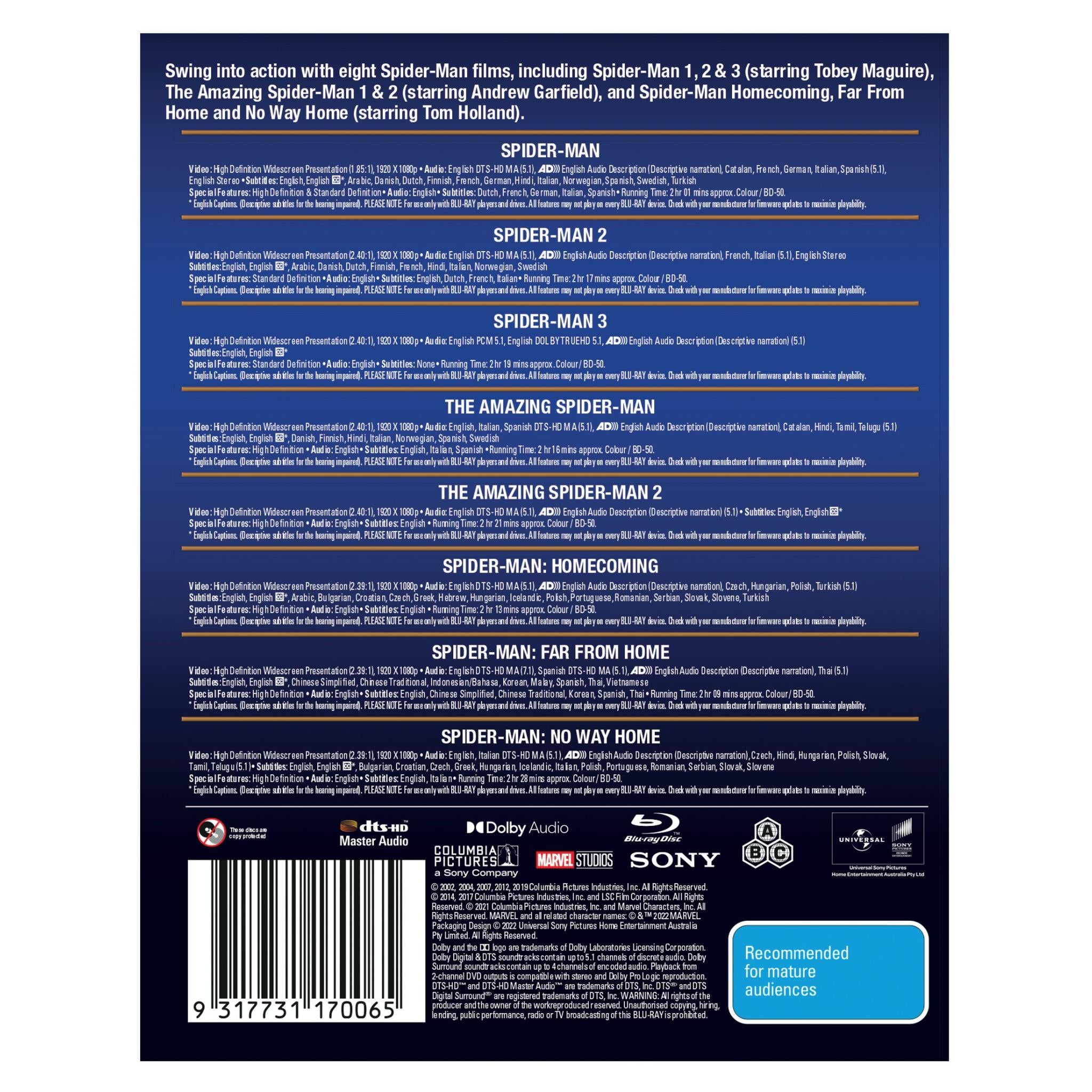 Spider-Man - 8 Movie Pack