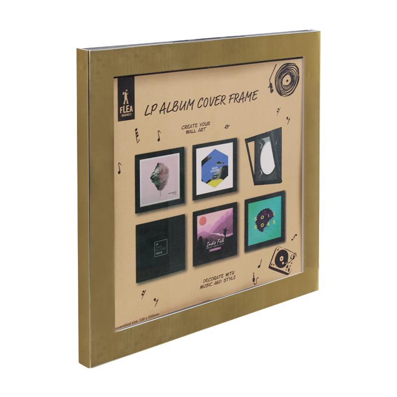 Flea Market Single LP Vinyl Wall Frame (Antique Brass) - JB Hi-Fi