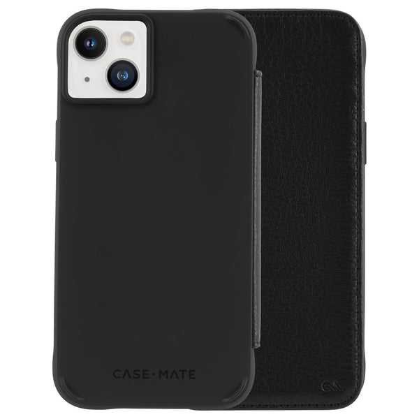 Case-Mate Apple iPhone 14 Pro Max Leather Wallet Folio with Card Holder  [MagSafe Compatible] - Black 