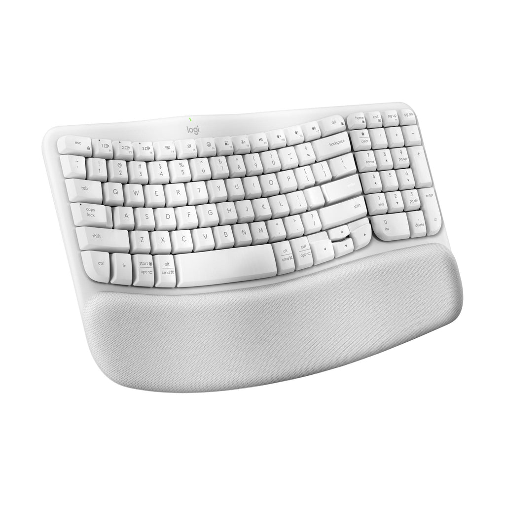 Logitech Wave Keys Wireless Ergonomic Keyboard (Off White) - JB Hi-Fi