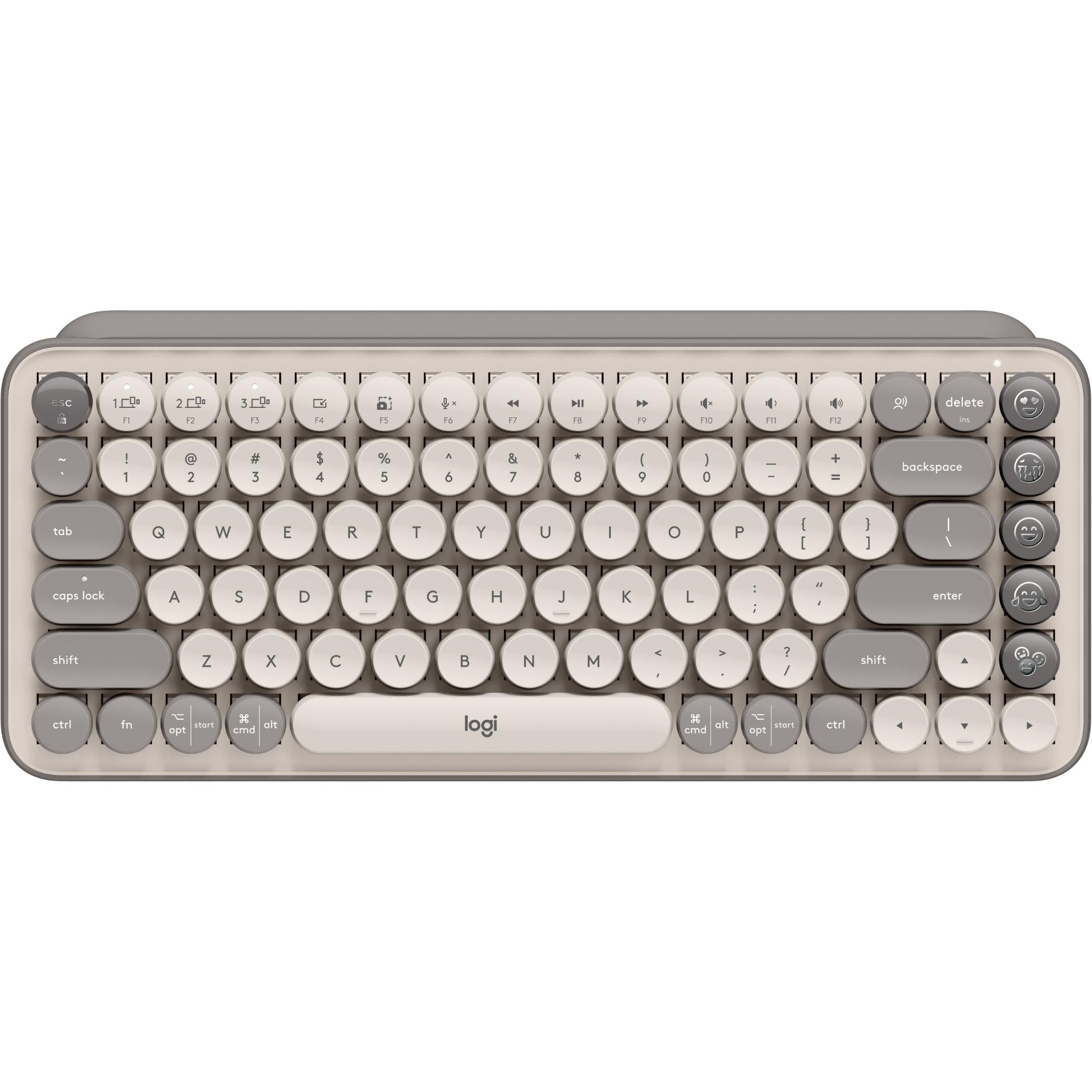 Logitech POP Keys Wireless Mechanical Keyboard with Emoji Keys (Mist Sand)