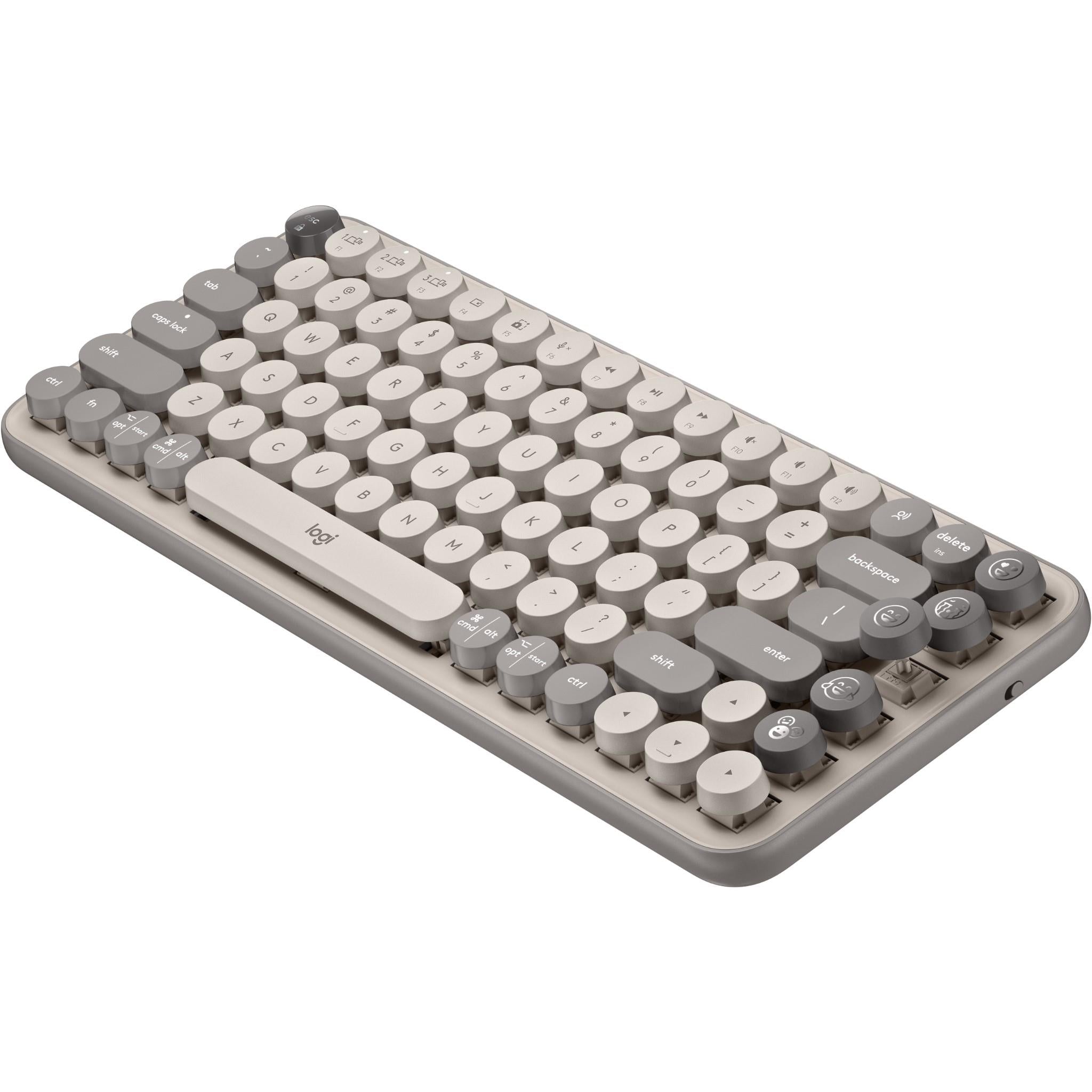 Logitech POP Keys Wireless Mechanical Keyboard with Emoji Keys (Mist Sand)