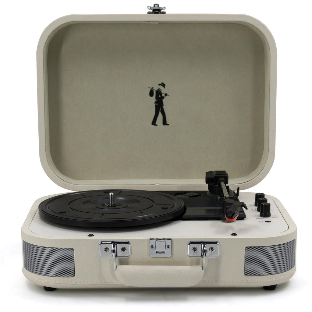 Flea Market Premium Suitcase Turntable Player (Cream) - JB Hi-Fi