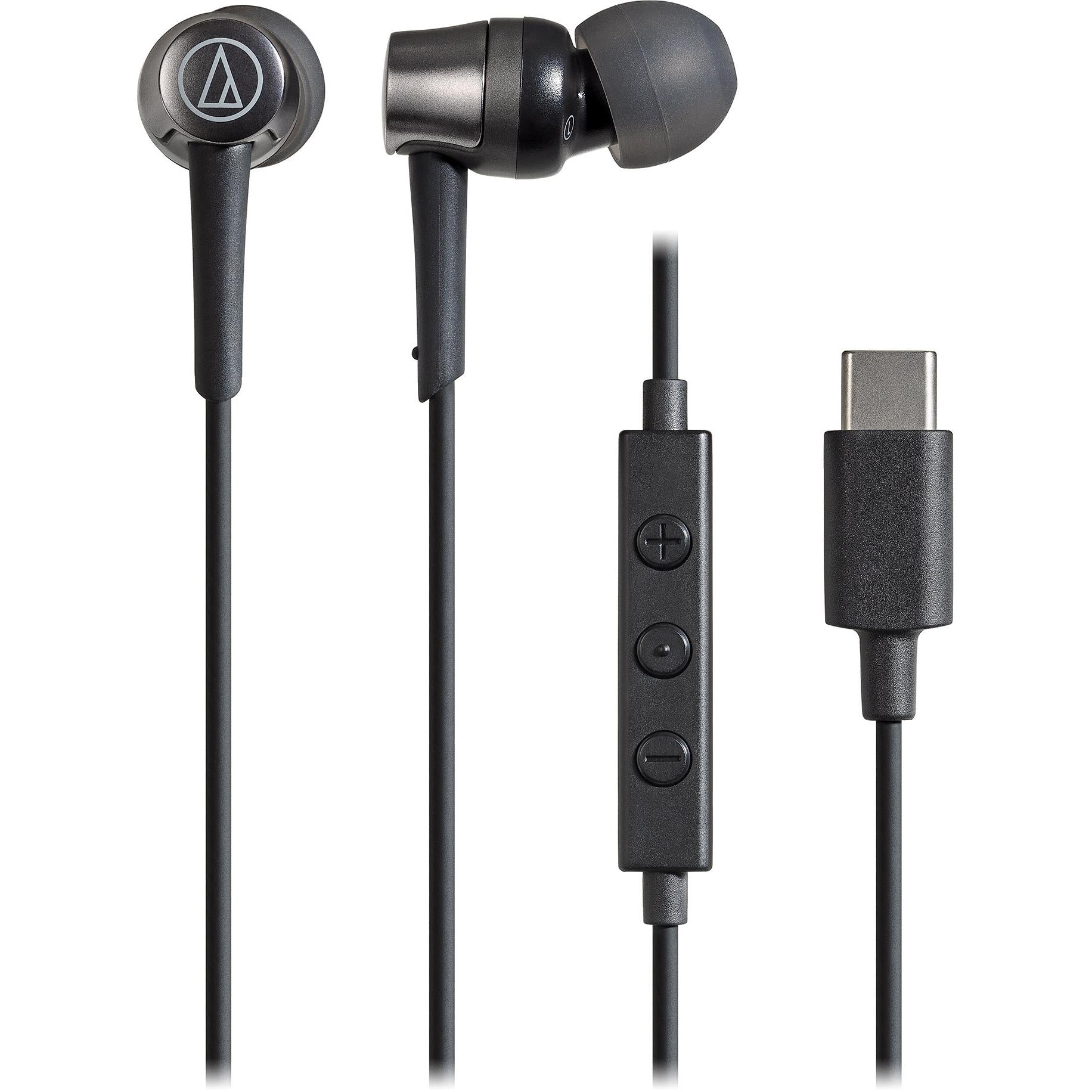 Audio Technica USB C In ear Headphones Black