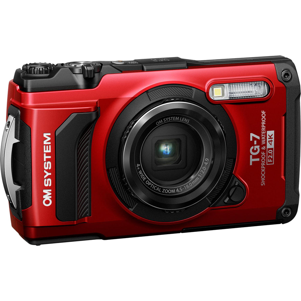 OM System TG-7 Tough Digital Camera (Red) - JB Hi-Fi