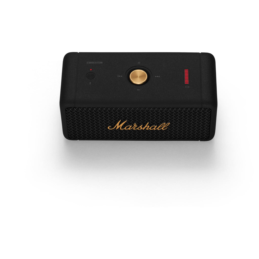 Marshall Emberton II Bluetooth Speaker (Black & Brass) - JB Hi-Fi