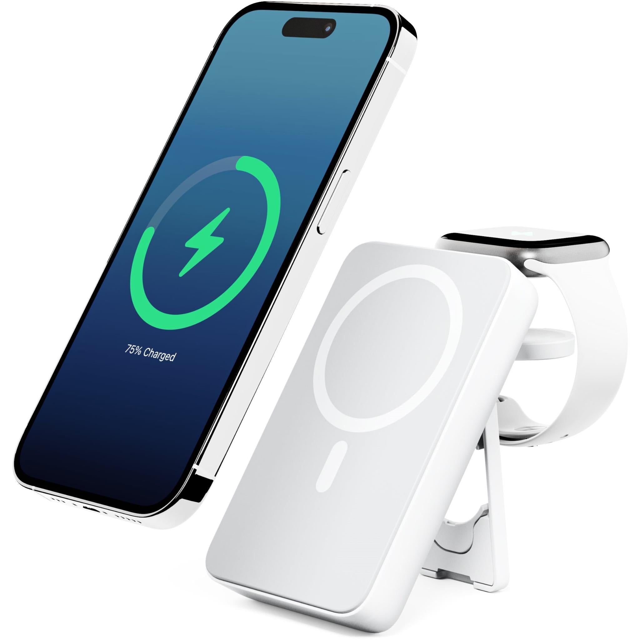 ALOGIC 4-in-1 Lift Wireless Charger with 10k Power Bank (White) - JB Hi-Fi