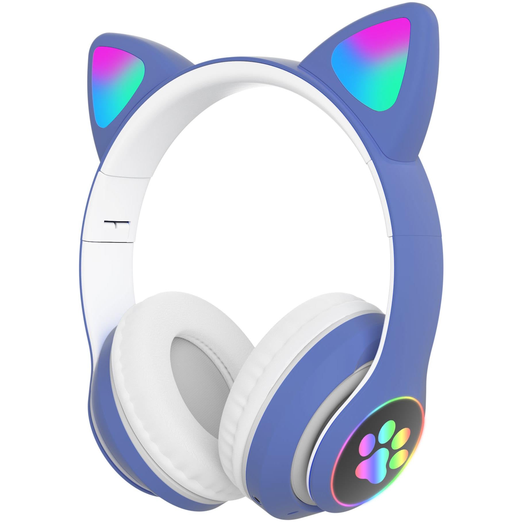 Polaroid Foldable RGB Wireless Kids Over Ear Headphones Blue