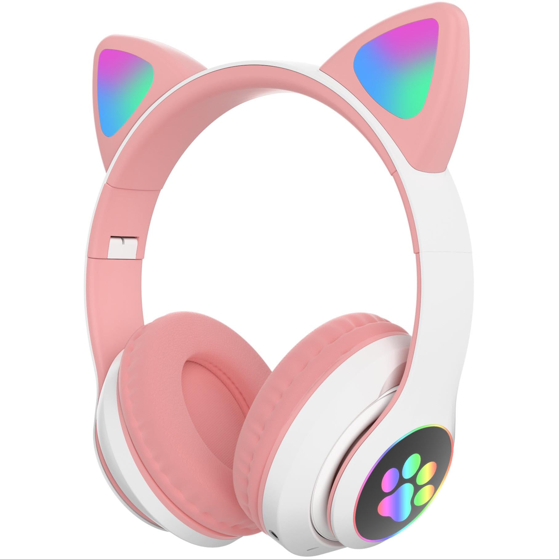 Polaroid Foldable RGB Wireless Kids Over Ear Headphones Pink JB Hi Fi