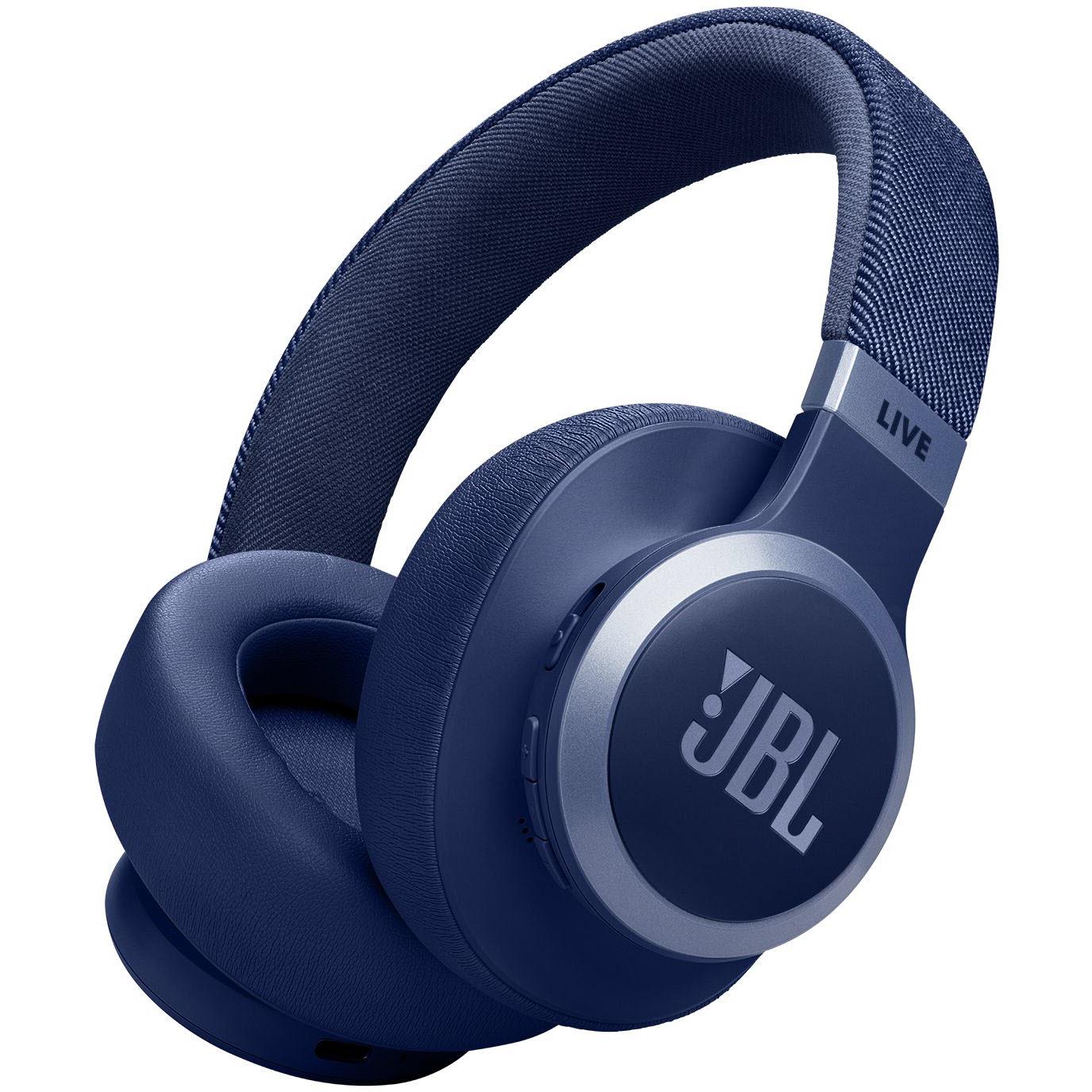 JBL Live 770NC Wireless True Adaptive Noise Cancelling Over Ear Headphones Blue